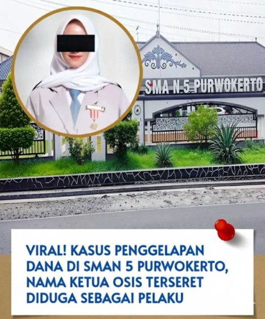 Dana Konser Digelapkan, Ketua OSIS SMAN 5 Purwokerto Jadi Tersangka