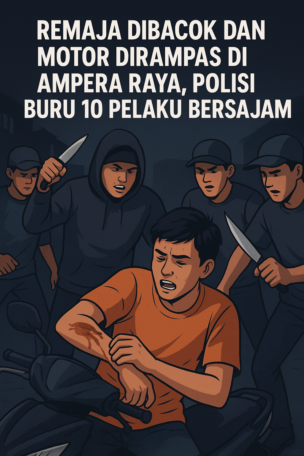 Remaja Dibacok dan Motor Dirampas